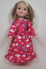 UNICORN Pjs Pajamas Nightgown Doll Clothes For Wellie Wisher Wishers 14" Debs 