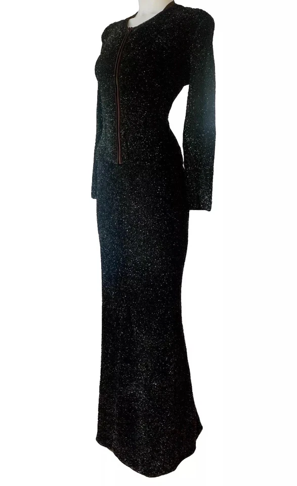 FENDI By KARL LAGERFELD F/W 1998 Black Gown Jacket Set Size 42 VINTAGE RARE - Image 3 of 4