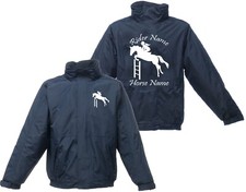 PERSONALISED HORSE JACKET WATERPROOF EQUESTRIAN JOCKEY COB RIDER XMAS GIFT COAT