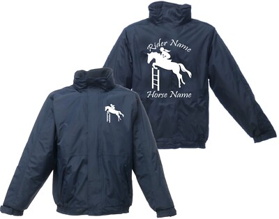 PERSONALISIERTE PFERDEJACKE WASSERDICHT REITERJOCKEY COB REITER WEIHNACHTEN GESCHENKMANTEL
