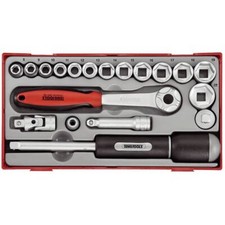 5020385010345 ZESTAW KLUCZY NASADOWYCH Z CHWYTEM 3/8'', 19EL. TENG TOOLS