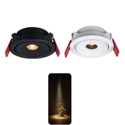 2 x LED COB Ceiling Light Fixture Narrow Beam Angle 3°8°15° Focus Mini Spotlight