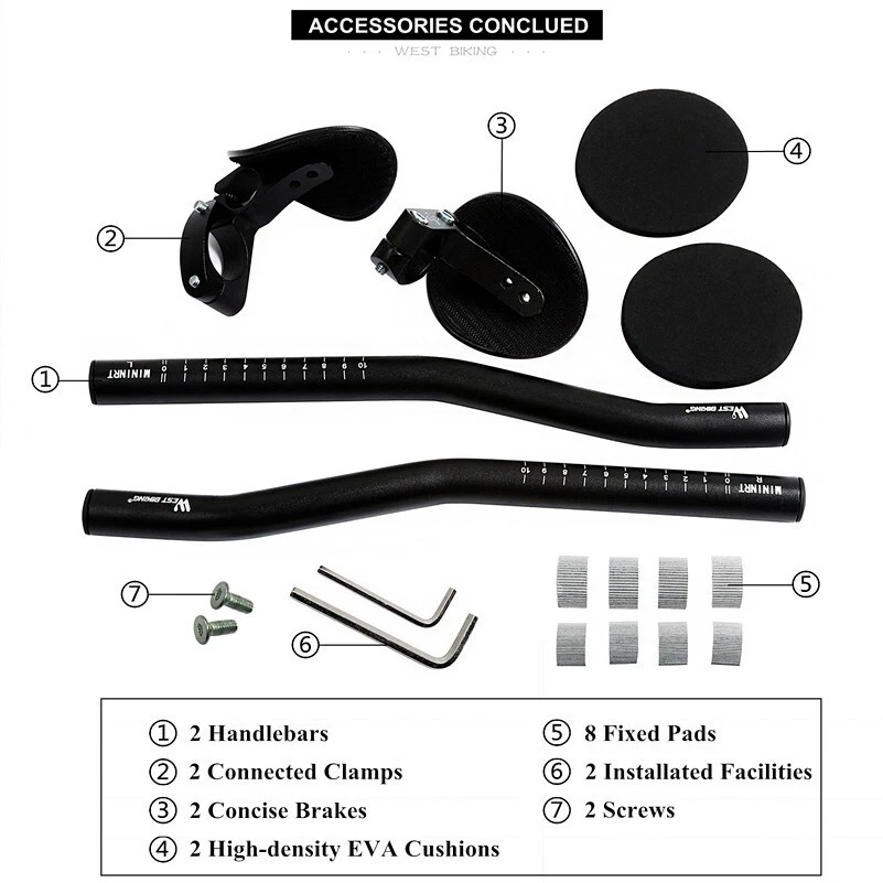 Fahrrad Rest Lenker Clip auf Aero Bars Rennrad Erweiterung Triathlon Aerobars - Bild 2 von 4