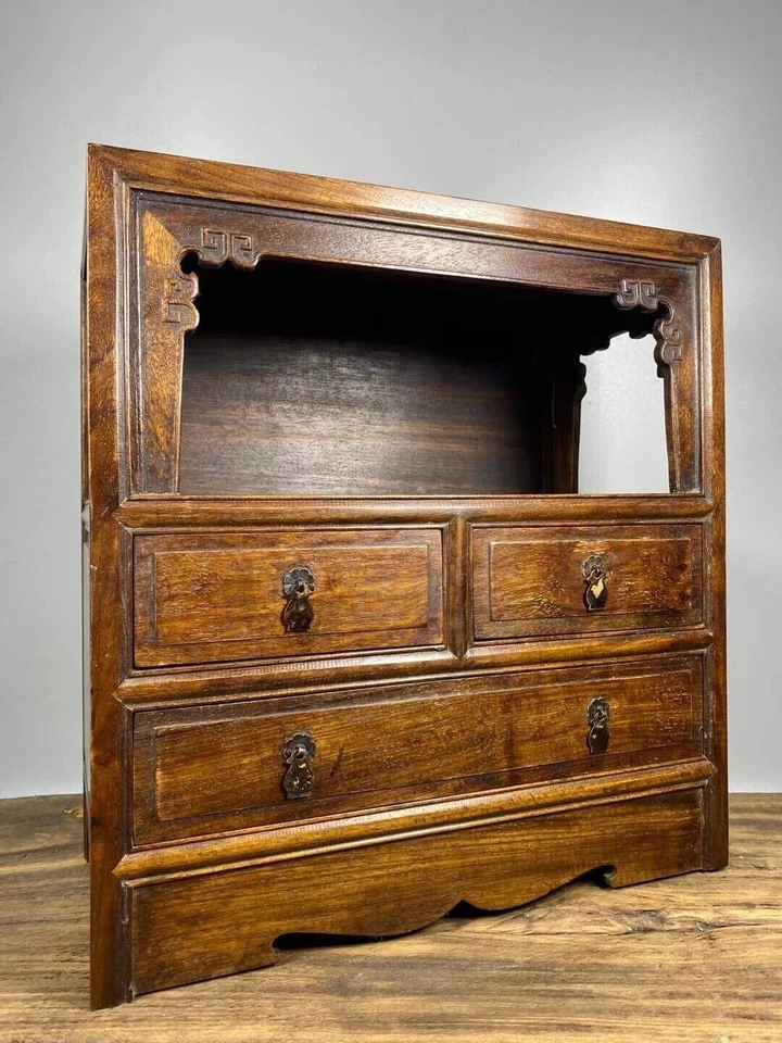 Armario de madera chino de 15,2"" armario de palo de rosa natural armario de madera antiguo Foto 3 de 4