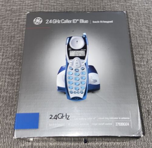 Telefono cordless General Electric 2,4 GHz con ID chiamante blu 27930GE4 nuova scatola aperta - Foto 1 di 5