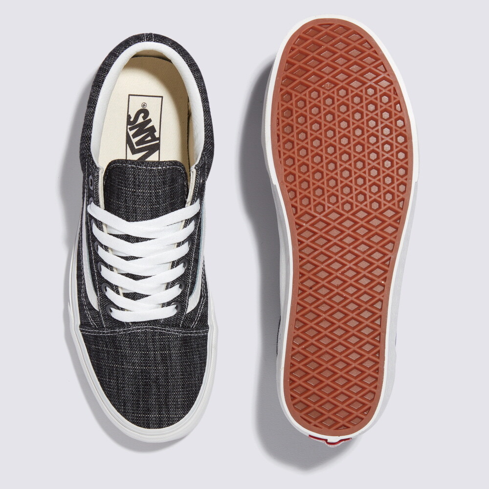 VANS★OLD SKOOL★THREADED DENIM BLACK/WHITE New Vans Old Skool Threaded Denim Black/White Sneakers Low