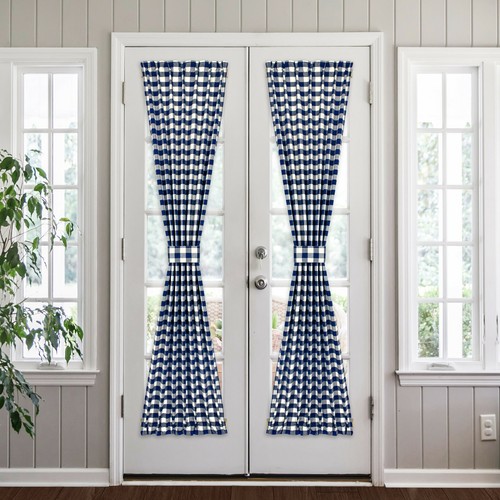 Plaid Country Farmhouse Door Curtain With Tieback - Assorted Colors & Sizes - Picture 7 of 93