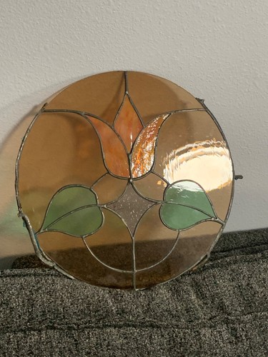 VINTAGE STAINED GLASS FROM THE 1970's - OVER 12" INCHES WIDE -GOOD FOR A PROJECT - Picture 4 of 24