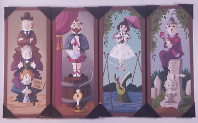 Disney Haunted Mansion Stretching Room Canvas Set of four 12''x5'' Silver Buffalo