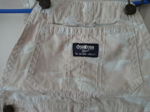OshKosh B'gosh Unisex Overall Shorts - Beige camouflage - NWT - Size 3T - Picture 3 of 12