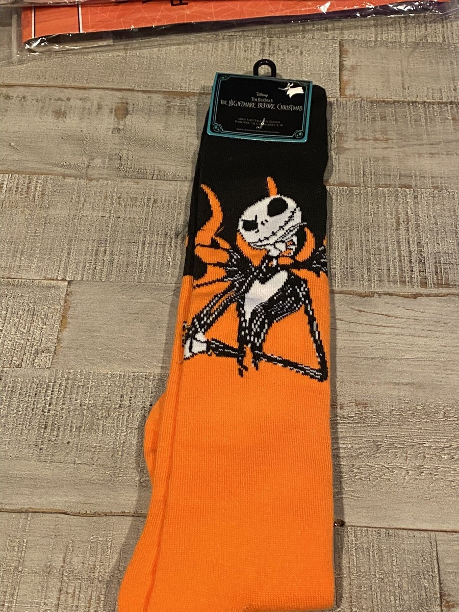 Disney Nightmare Before Christmas Skellington Orange Knee High