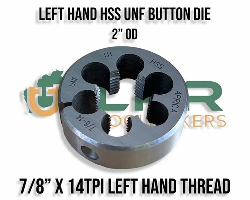UNF LEFT HAND HSS standard Size Button Dies from 10-32 to 7/8 " variations - Picture 8 of 21