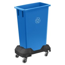 23 Gallon Slim Trash Can with Dolly, Commercial Heavy-Duty Wheeled Waste Bin