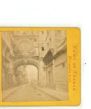 La Gross Horloge Large Clock Rouen France A. Hautecoeur Stereoview