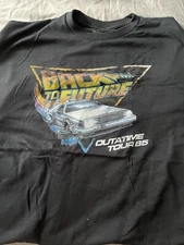 Back to The Future Car Time Machine Car Men's Black T-Shirt Size 2XL
