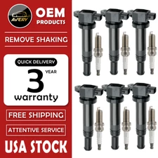 OEM 6 Ignition Coil & 6 Spark Plugs for 2006-2011 Hyundai Santa Fe 2.7L V6 UF558