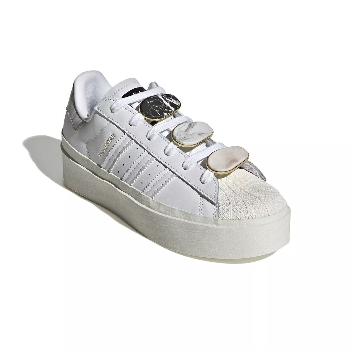 adidas Originals Superstar Bonega platform sneakers in white and black