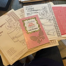 Lot of Vintage Tri-Chem Liquid Embroidery Country Coordinates Paper Decorating