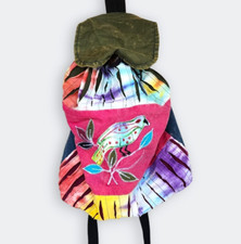Razor Cut Tie Dye Boho Hippie Backpack Bag Nepal Embroidered Bird Bohemian