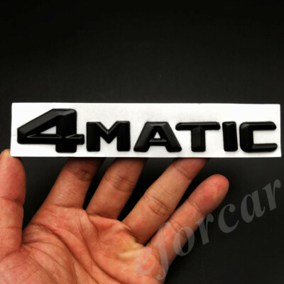 Small 4matic Sticker Metal Black 4MATIC Letters Car Trunk Emblem Decal Sticker Badge Biturbo ...