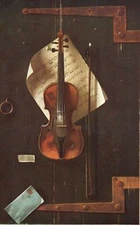1960 Art Print "The Old Violin" By William Michael Harnett American 