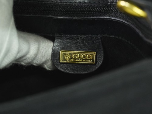 GUCCI Leather Shoulder Crossbody Bag Black - Picture 9 of 10