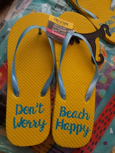 yellow rubber flip flops