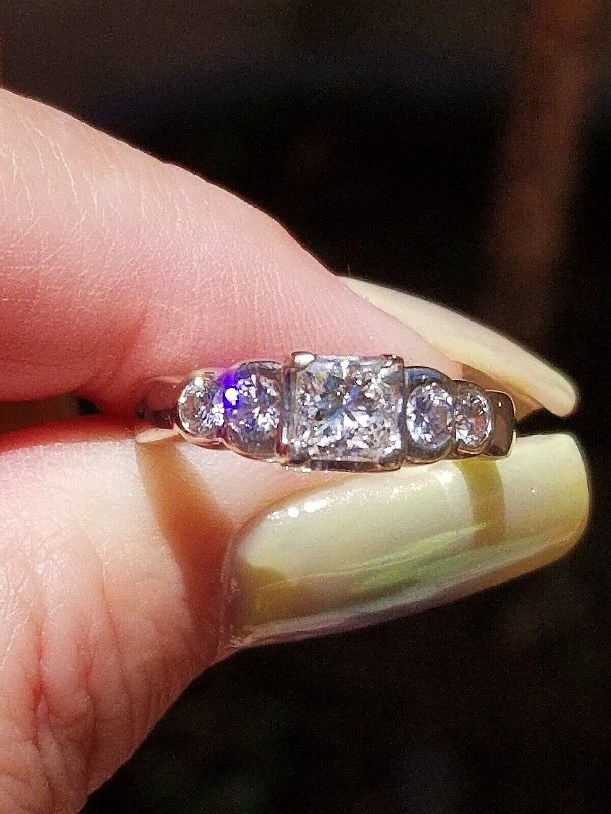 Quality Crafted Princess Solitaire Round Accent D… - image 15