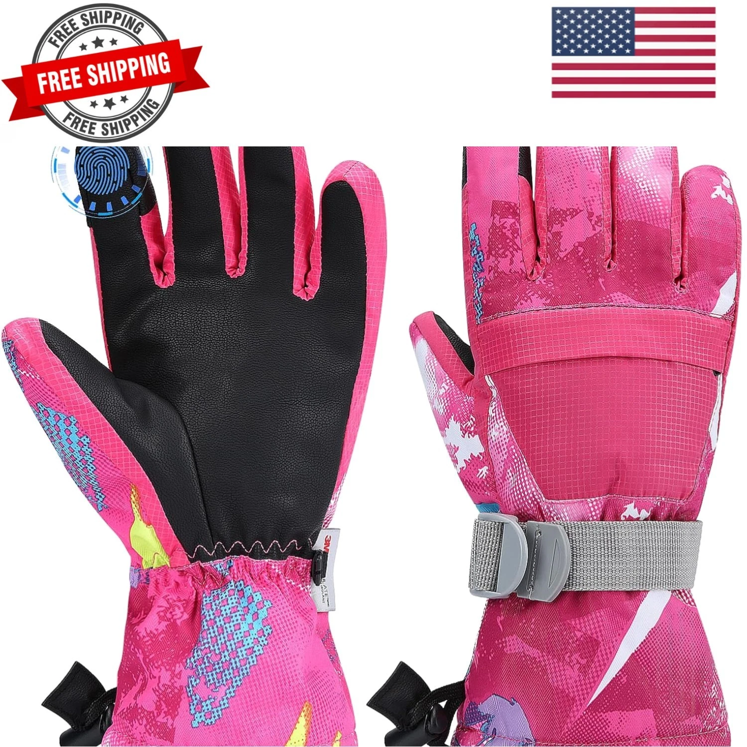 Ski Gloves, Waterproof and Breathable Snow Gloves for Cold Weather, Men & Wom...