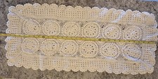 Ecru Cotton Floral Crochet Table Runner Set 3...