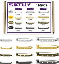 120 Pcs 3 Sizes Bar Pins, 4/5" 1-1/5" 1-3/5" Backs Safety Clasp Brooch Assortmen