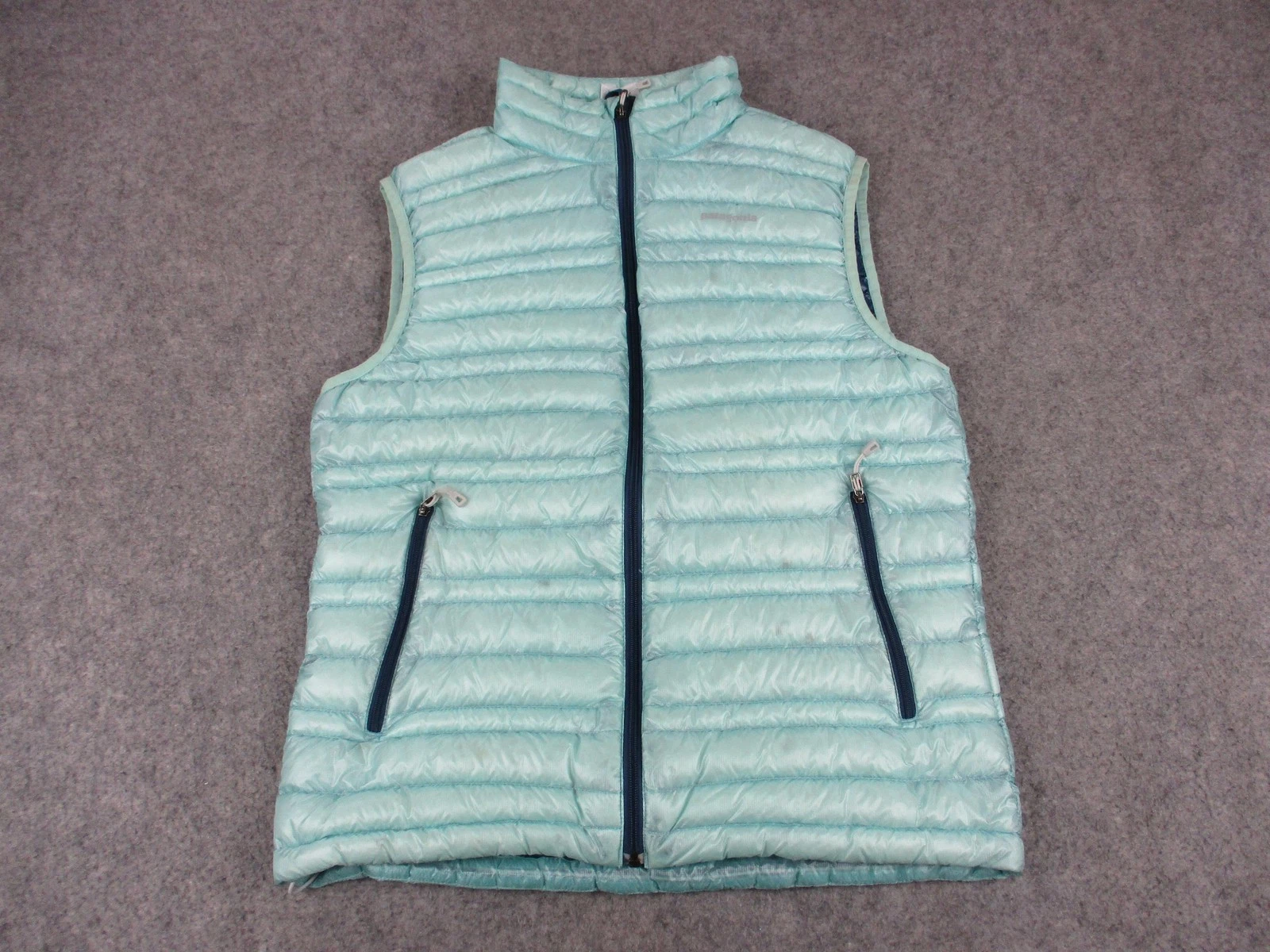 Patagonia Vest Mens XS Blue Ultralight Down Puffer Quilted Zip Packable Hiking