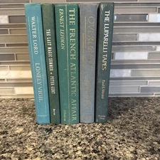 Vintage Decorative Book Lot of 5 📚 Green Aqua Spines Atlantic Affair Deco Shelf