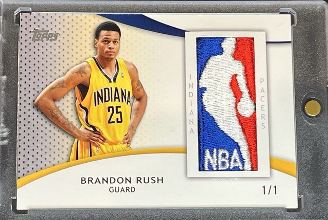 2009-10 Brandon Rush Pacers Kansas Topps NBA Basketball Game Worn Logoman #1/1