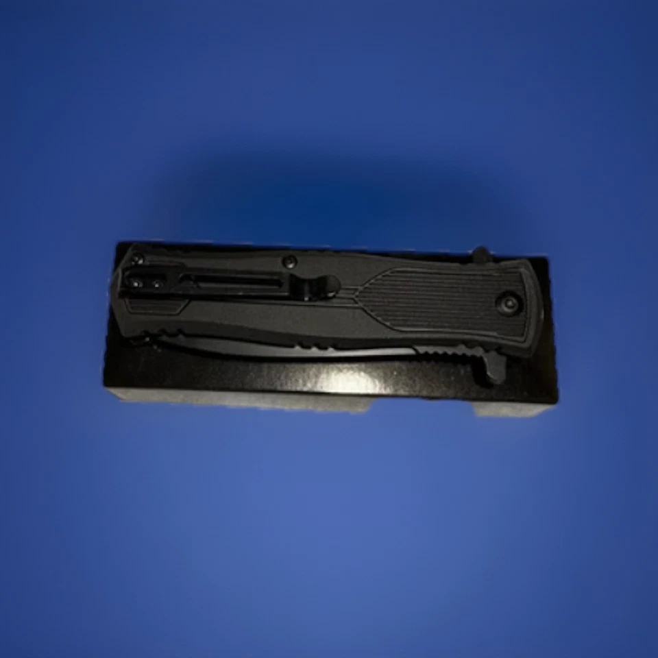 Navaja de Bolsillo Plegable Asistida por Resorte Policía Rayas Azules Bandera Americana Foto 2 de 4