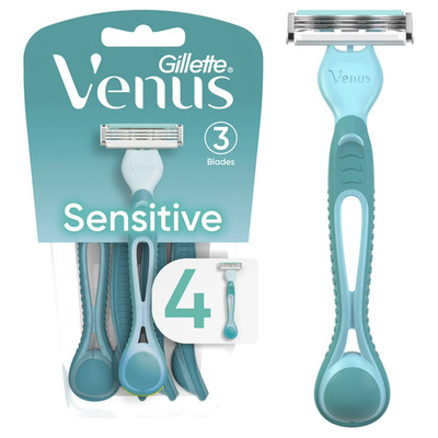 Venus Simply 3 Sensitive Women's 3 Blade Disposable Razor, 4 count, Blue Search