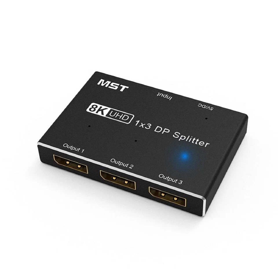 8K 1X3 DP Splitter 8K60Hz MST SST Hub Multi Monitor Splitter For iOS/Windows I - Image 2 of 4