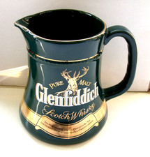glenfiddich pure malt highland s/malt scotch whisky water jug green in  VGC