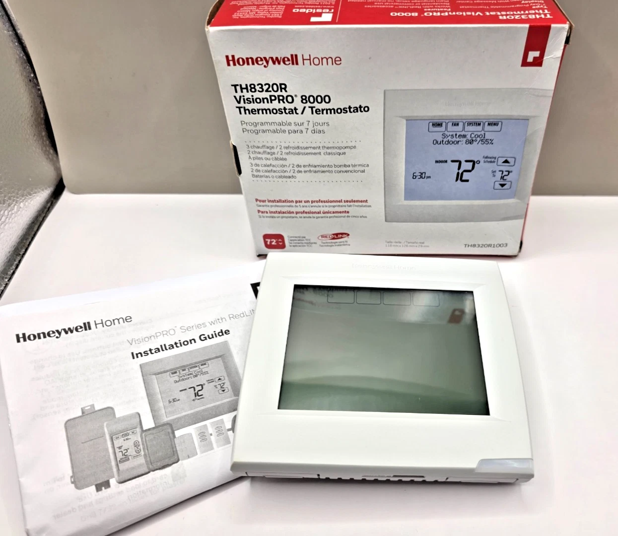Honeywell TH8320R1003 VisionPRO 8000 Touchscreen Thermostat RedLINK 3H/2C NOB