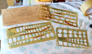 LOT Vintage Drawing Drafting Templates Stencils Rapidesign Office Layout Screws