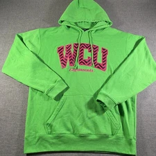 WCU Catamounts Hoodie J America Neon Green Pink College Sweatshirt Large