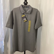 Member's Mark Stretch Cotton Gray Pique Polo Shirt Men s Medium New