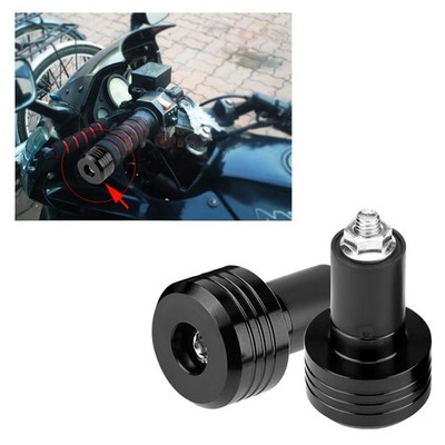 (Black)Motorcycle Steering Ends 1 Pair 22 Mm Universal Aluminum Motorcycle