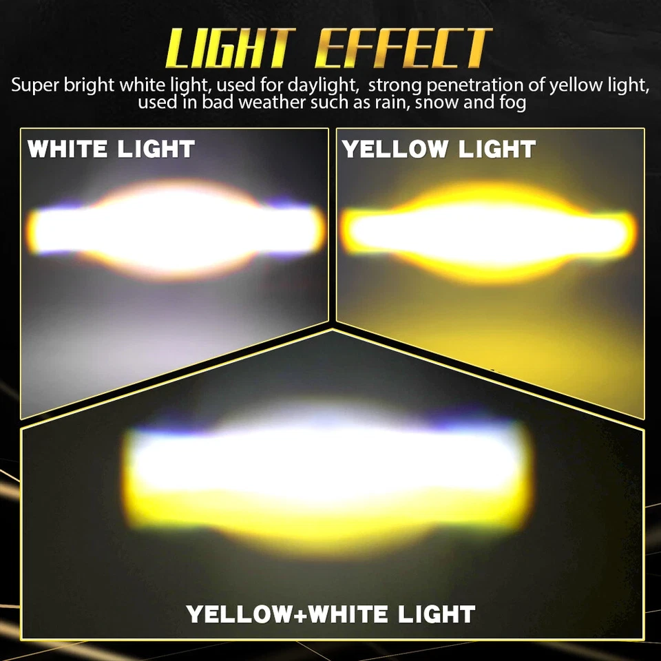 Pair 3'' LED work pods white Yellow Fit For Hummer H1 H2 H3 Humvee AM General - Image 3 of 4