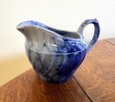 Antique Flow Blue Swirl Creamer Pitcher 