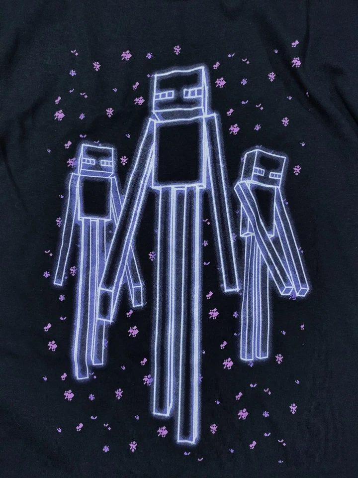 Camiseta masculina grande 14-16 Minecraft Enderman Halloween brilho no escuro - Imagem 2 de 4