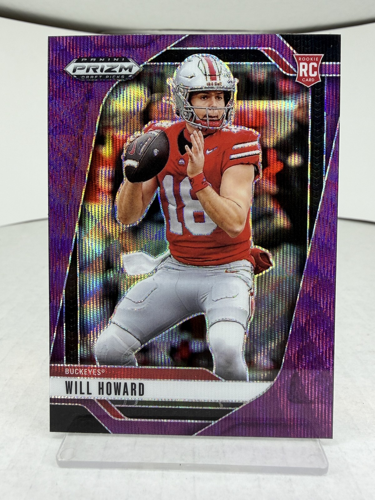 2025 Panini Prizm Draft Picks #83 Will Howard Prizms Purple Wave