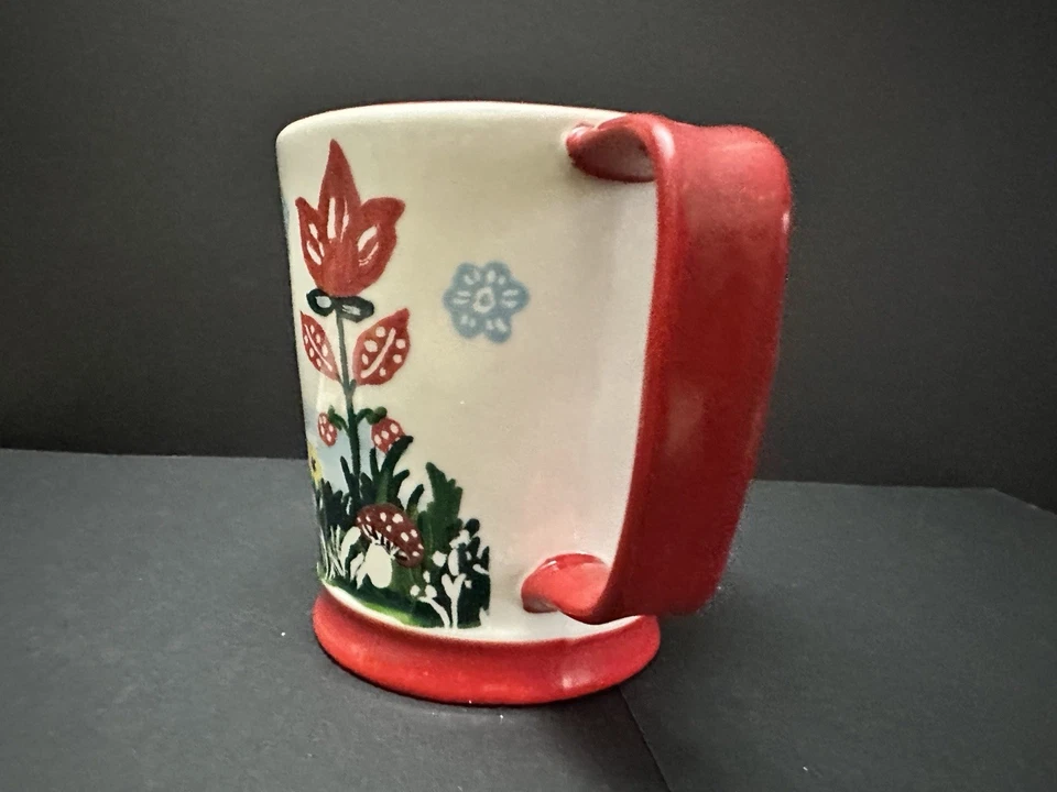 TAZA DE CAFÉ ROJA ANTHROPOLOGIE Nathalie Lete SNOWY SALUTATIONS Bonne Annee 4" Foto 4 de 4