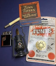 Whiskey & Smoking Advertising Lot-Lighters, Flints & Oversized Matchbook