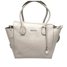 Borsa a tracolla Michael Kors Mercer grande galleria pelle ciottolata grigio talpa